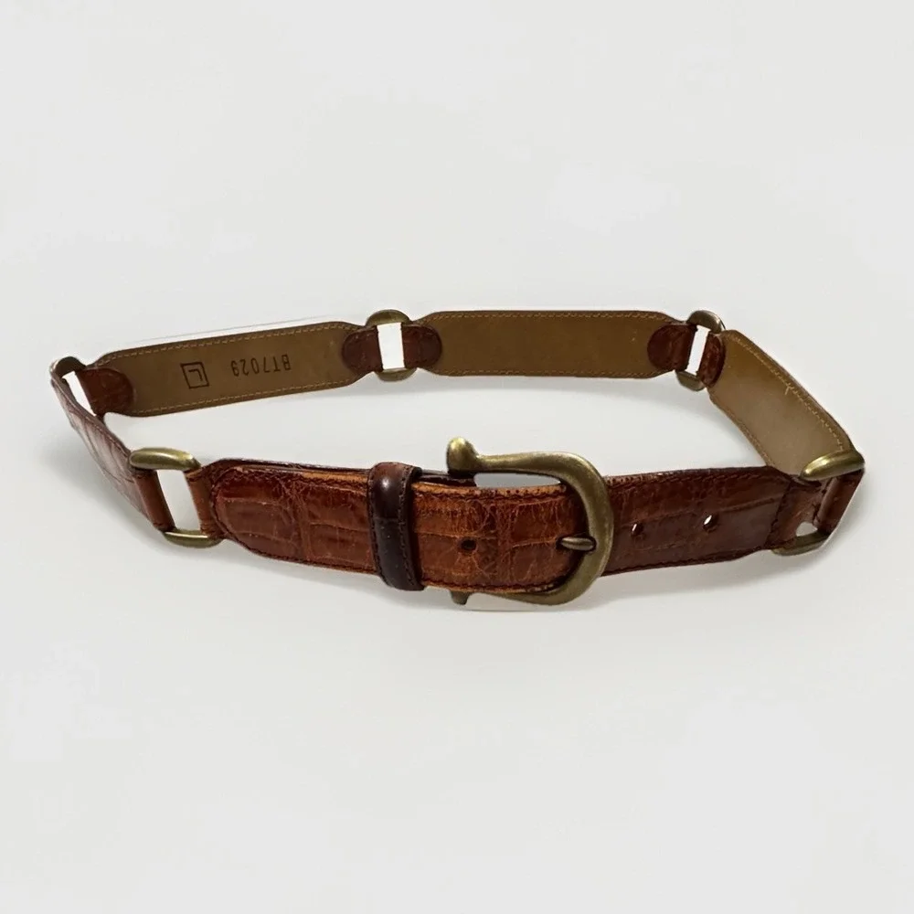 Fossil Brown Genuine Leather Belt - Women's Size L WEAR DISTRESSED BY7029